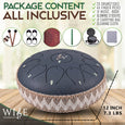 Wise Harmony Black Steel Tongue Drum 12 Inch 13 Notes: Black