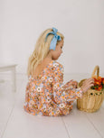 Ollie Jay - Long Sleeve Leggy Romper in Pumpkin Bouquet