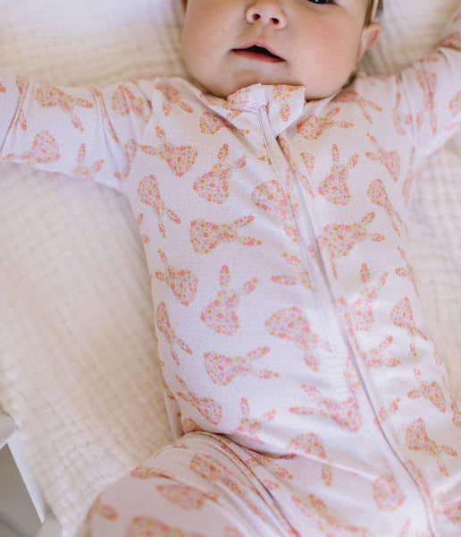 Ollie Jay - Zippy Bamboo Baby PJ in Ditsy Bunny