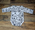 Small Blessings Design - Black and White Sunflower Bodysuit, Baby one-piece