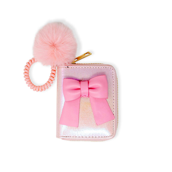 Tiny Treats - Shiny Jumbo Bow Spiral Strap Wallet