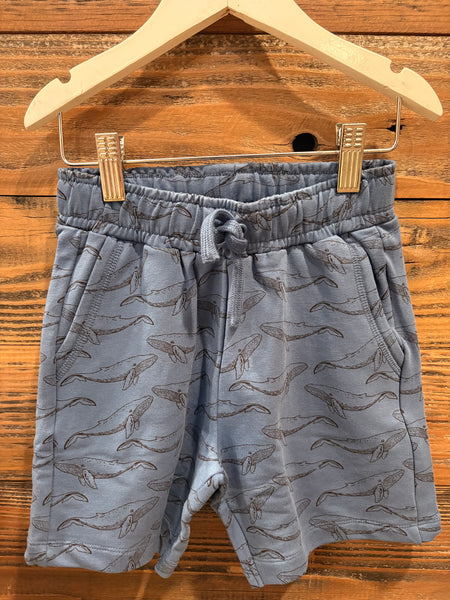 Minymo - Whale Cotton Sweat Shorts - Ocean Blue