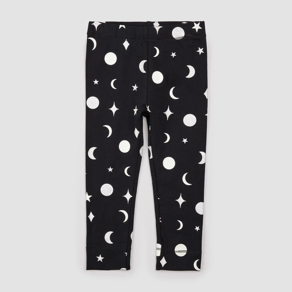 Miles the Label - Celestial Glow-in-the-Dark & Foil Print on Black Leggings