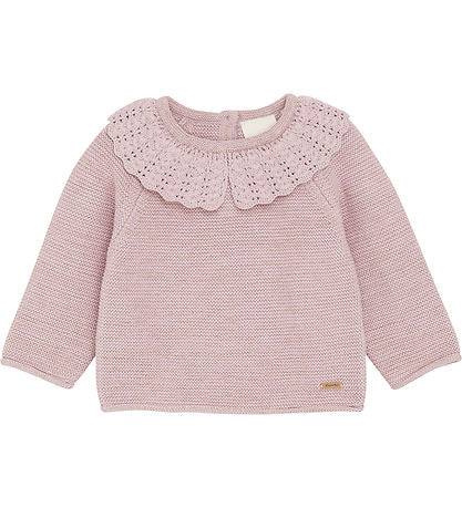 Minymo - Knitted Sweater in Dawn Pink with Gold Glitter