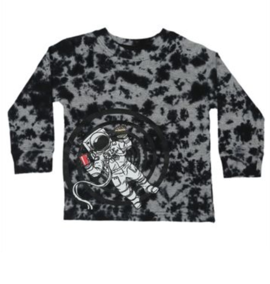 Mish Kids  - Tie Dye Long Sleeve Astro T - Heather/Black