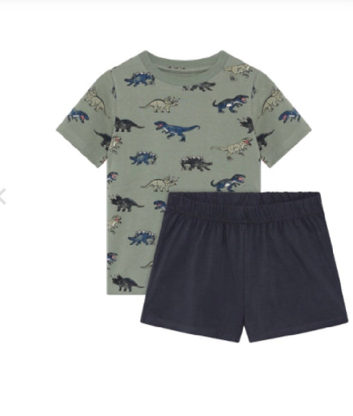 Minymo - Cotton Short & Top Set - Dino on Lilypad