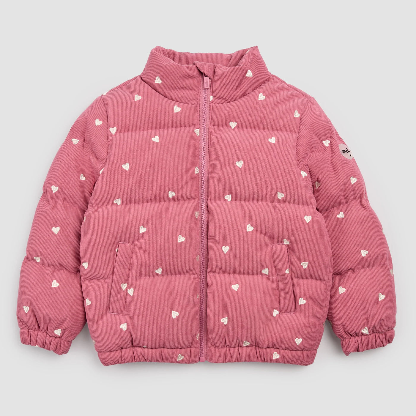Miles the Label - Hearts Print on Mauve Corduroy Light Weight Jacket
