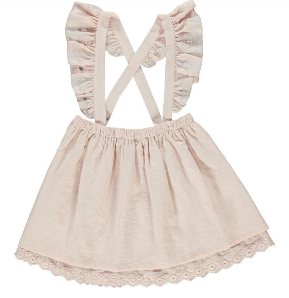 Bebe Organic - Ruffle Corduroy jumper skirt in cream