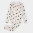 Petit Lem - Pj Set Highland Cow Print on Crème LunaKnit