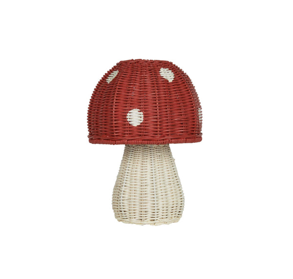 Olli Ella - Rattan Toadstool Mushroom Lamp - Red