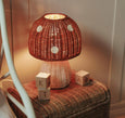 Olli Ella - Rattan Toadstool Mushroom Lamp - Red