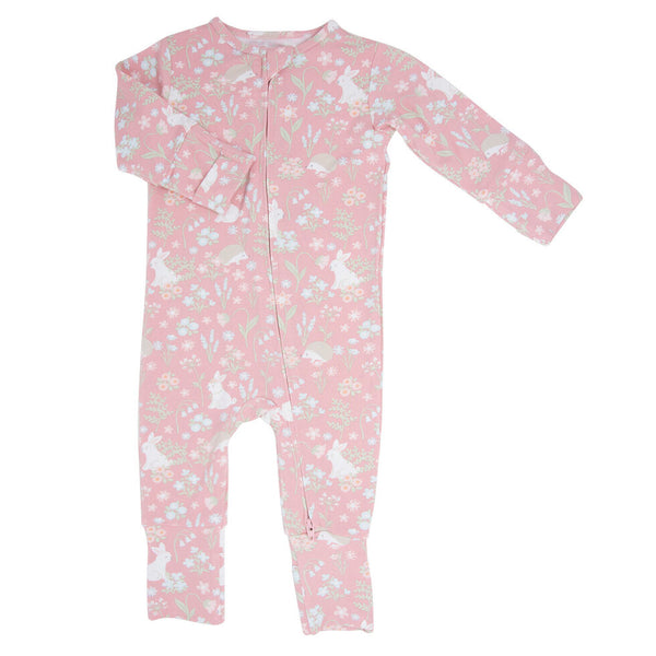 Sweet Bamboo - Woodland Bunny - Convertible Zipper Romper
