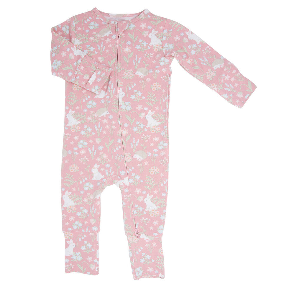Sweet Bamboo - Woodland Bunny - Convertible Zipper Romper