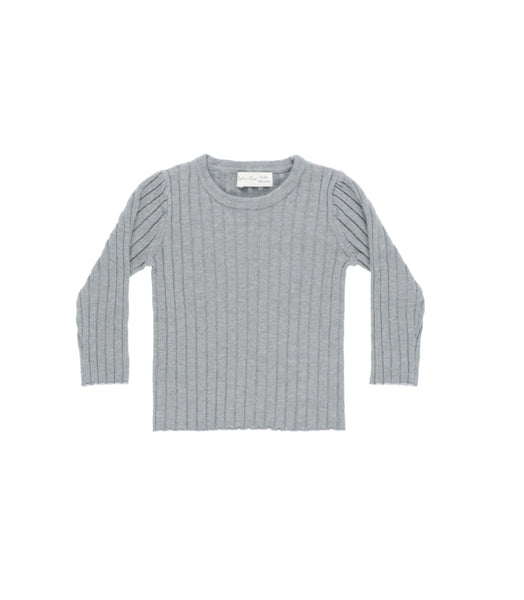 Rylee & Cru l Long Sleeve Knit Ribbed Top - Dusty Blue