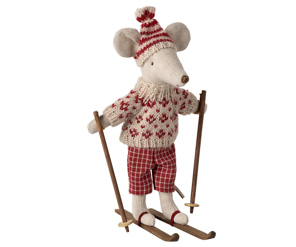 Maileg - Winter Mouse, with Ski Set, Mum