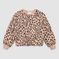 Miles the Label - Spots and Stripes Print on Tan Fleece Sweatshirt