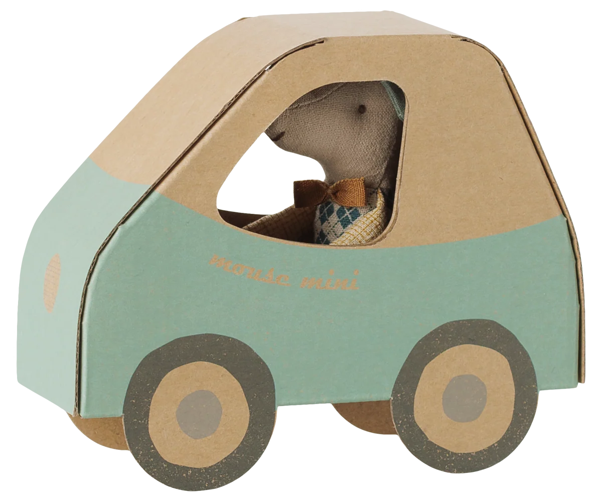 Maileg - Driver Mouse - Little Brother in a car box