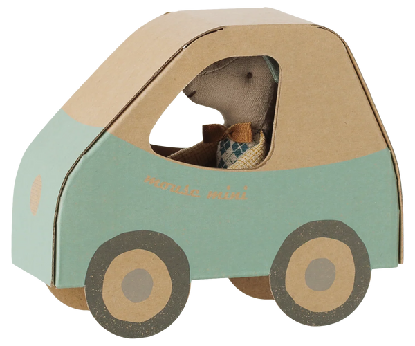 Maileg - Driver Mouse - Little Brother in a car box