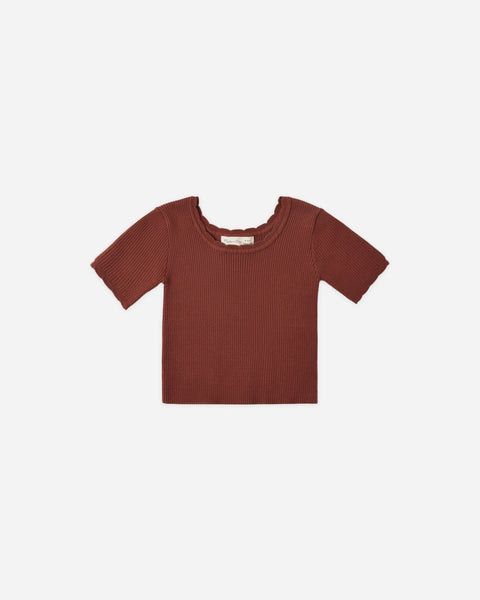 Rylee & Cru l Scallop Tee - Brick