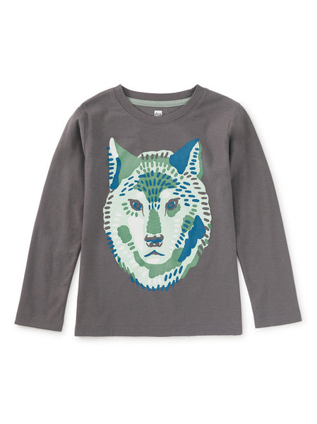 Tea Collection - Wolf Long Sleeve Tee - Gray