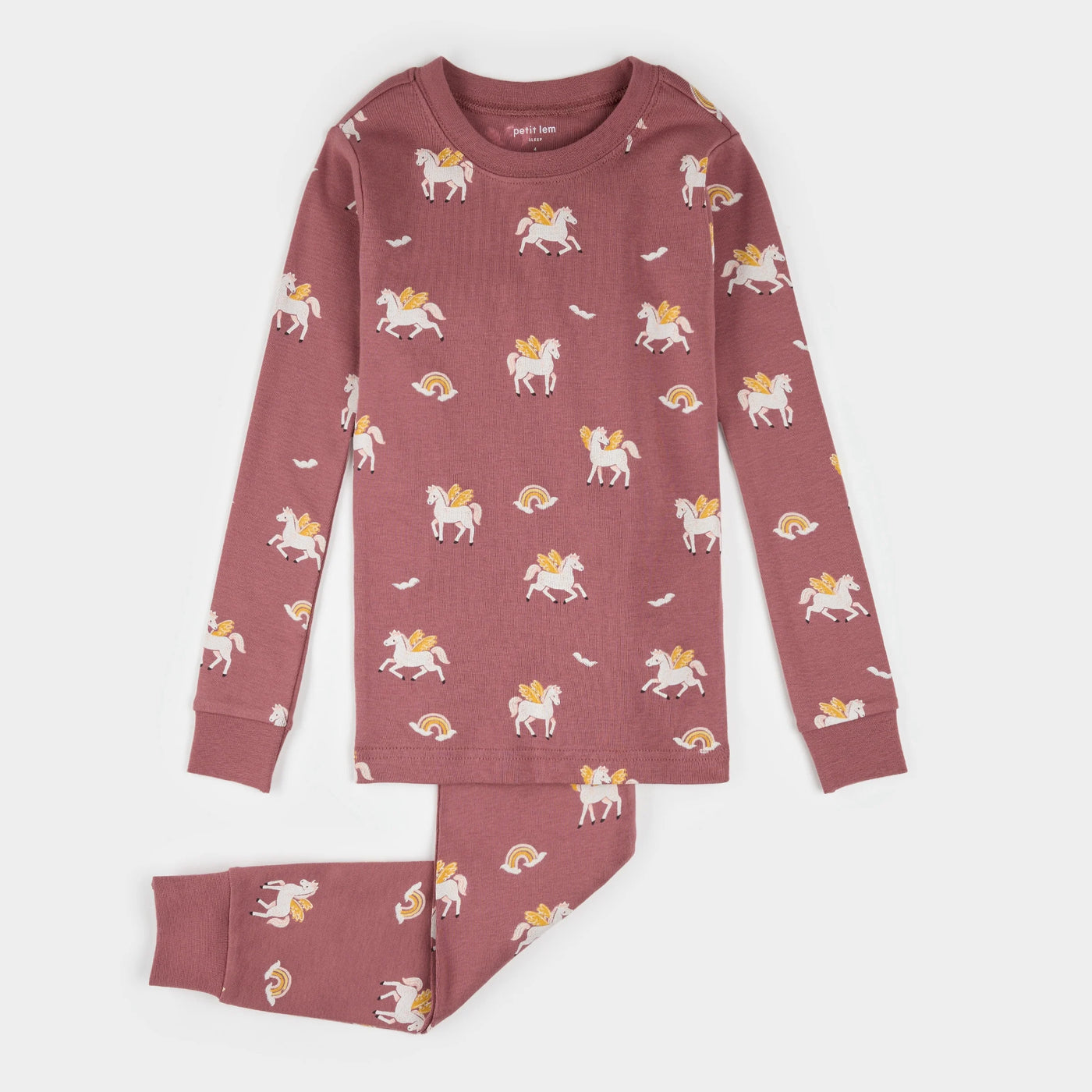 Petit Lem - Rainbow Pegasus on Dark Pink Pajama