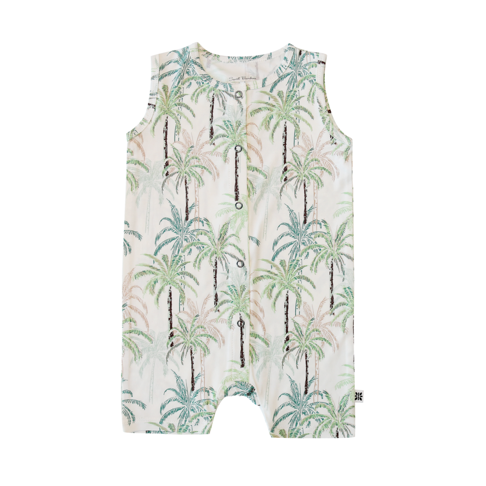Sweet Bamboo - Button Romper - Miami Vice