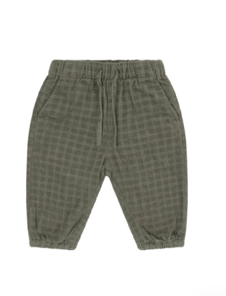 Minymo - Infant - Green Plaid Cordoroy Pants
