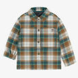 Souris Mini GREEN AND BROWN PLAID SHIRT IN FLANNEL, CHILD