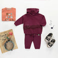 Souris Mini - Burgundy Relaxed French Terry Baby Pants