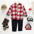 Souris Mini - Red & Cream Plaid Button Down Shirt