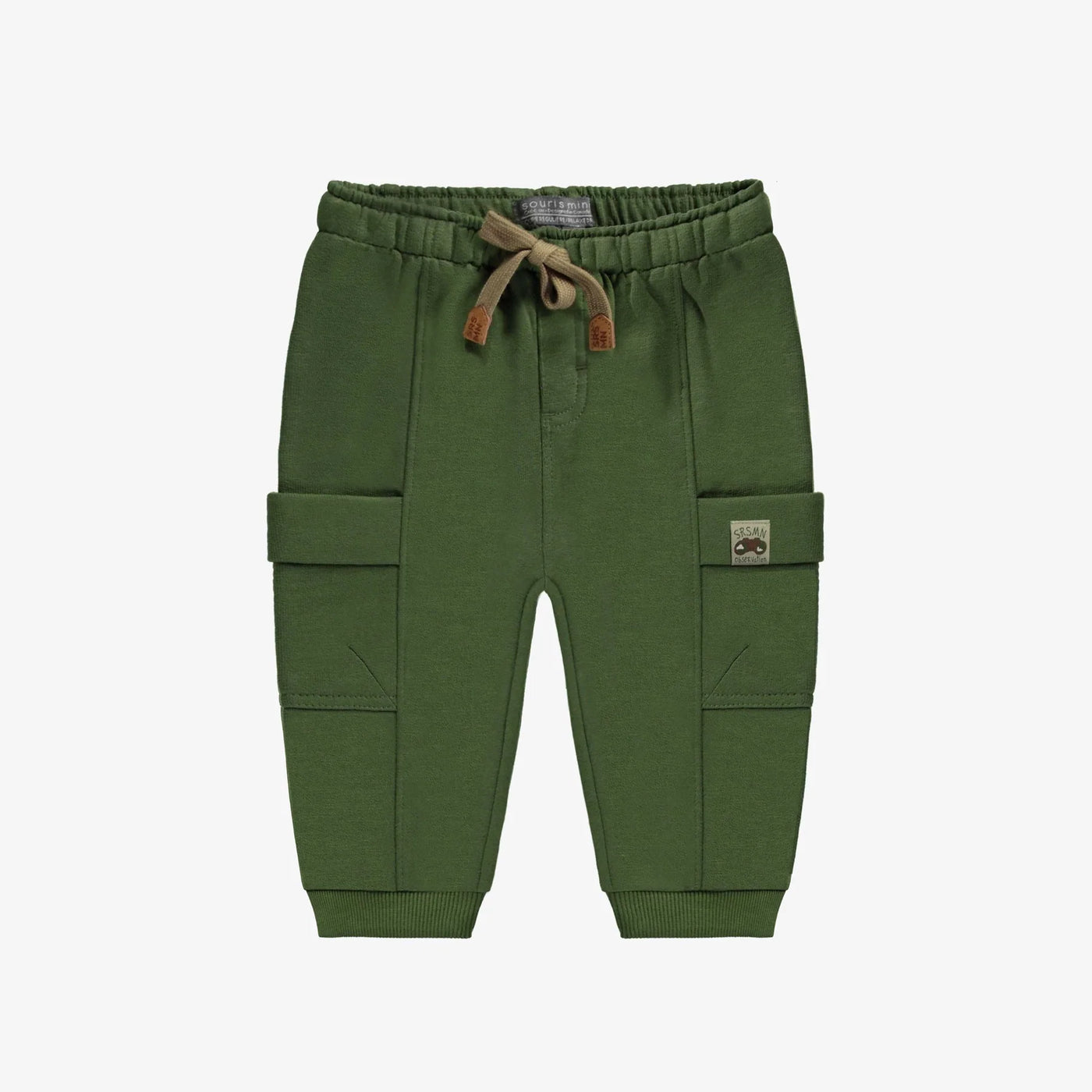 Souris Mini - Green Cargo Pants with Pockets in French Terry