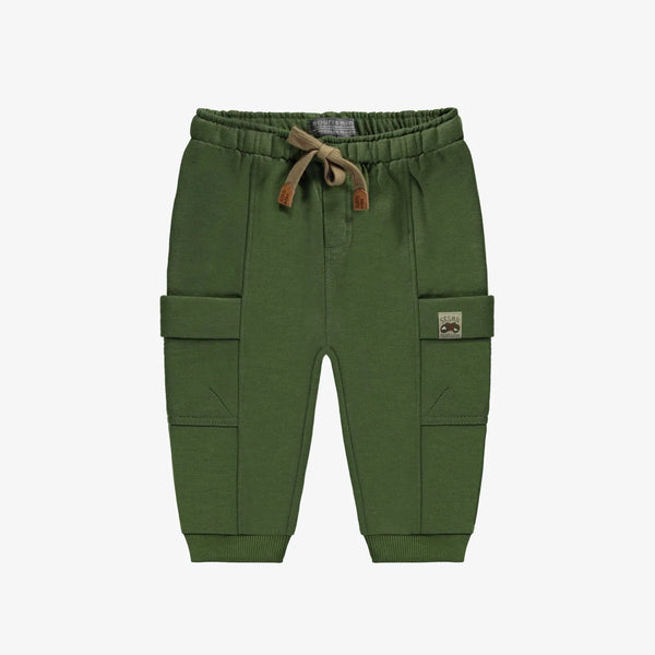 Souris Mini - Green Cargo Pants with Pockets in French Terry