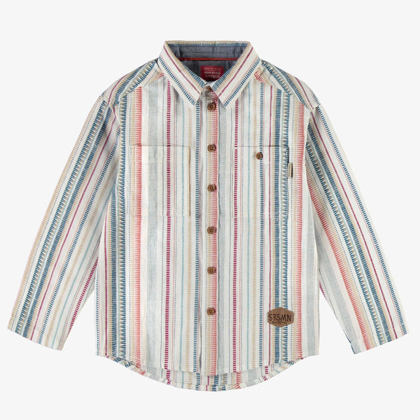 Souris Mini - Linen & Cotton Stripe Long Sleeve Shirt