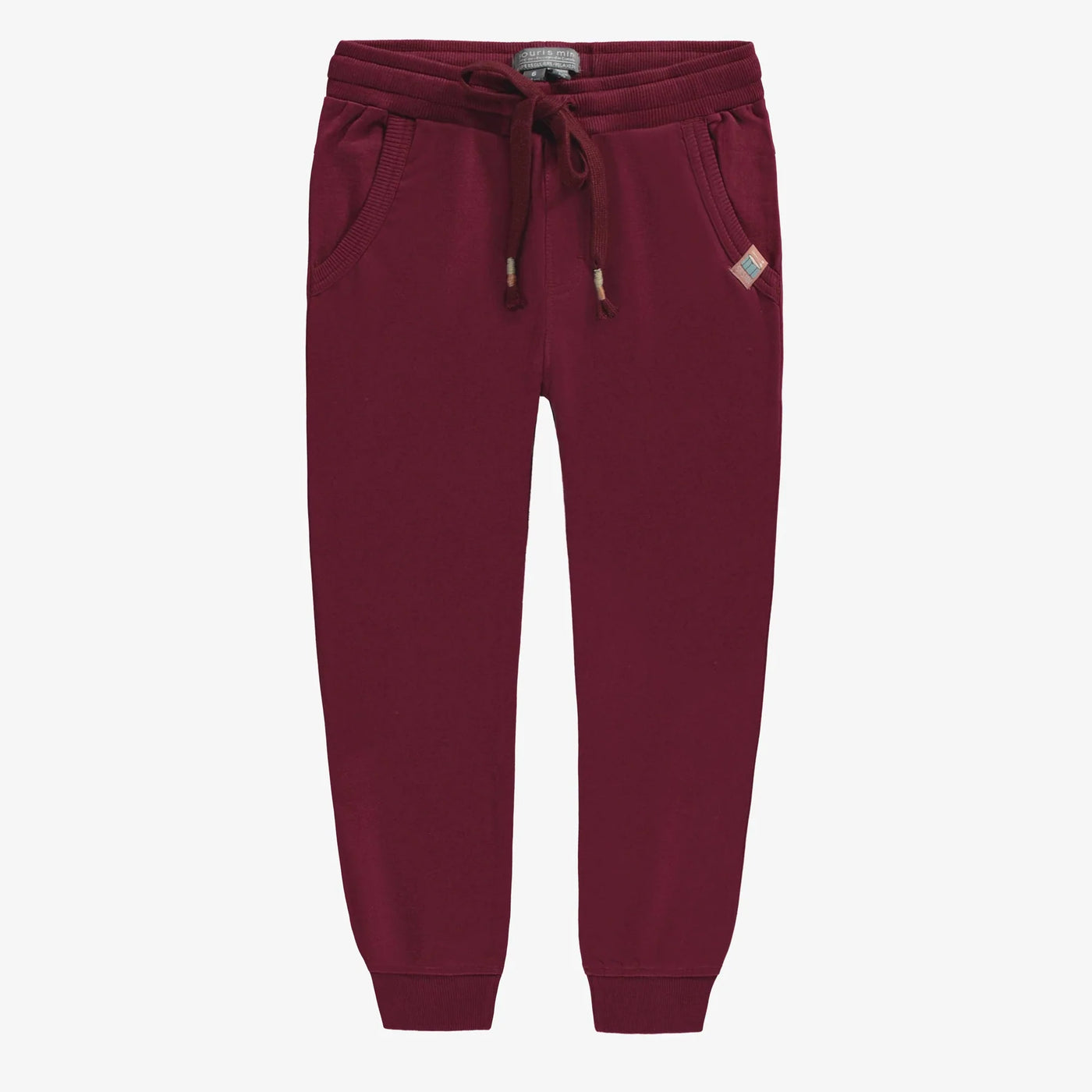 Souris Mini - Burgundy Relaxed Fit French Terry Pants