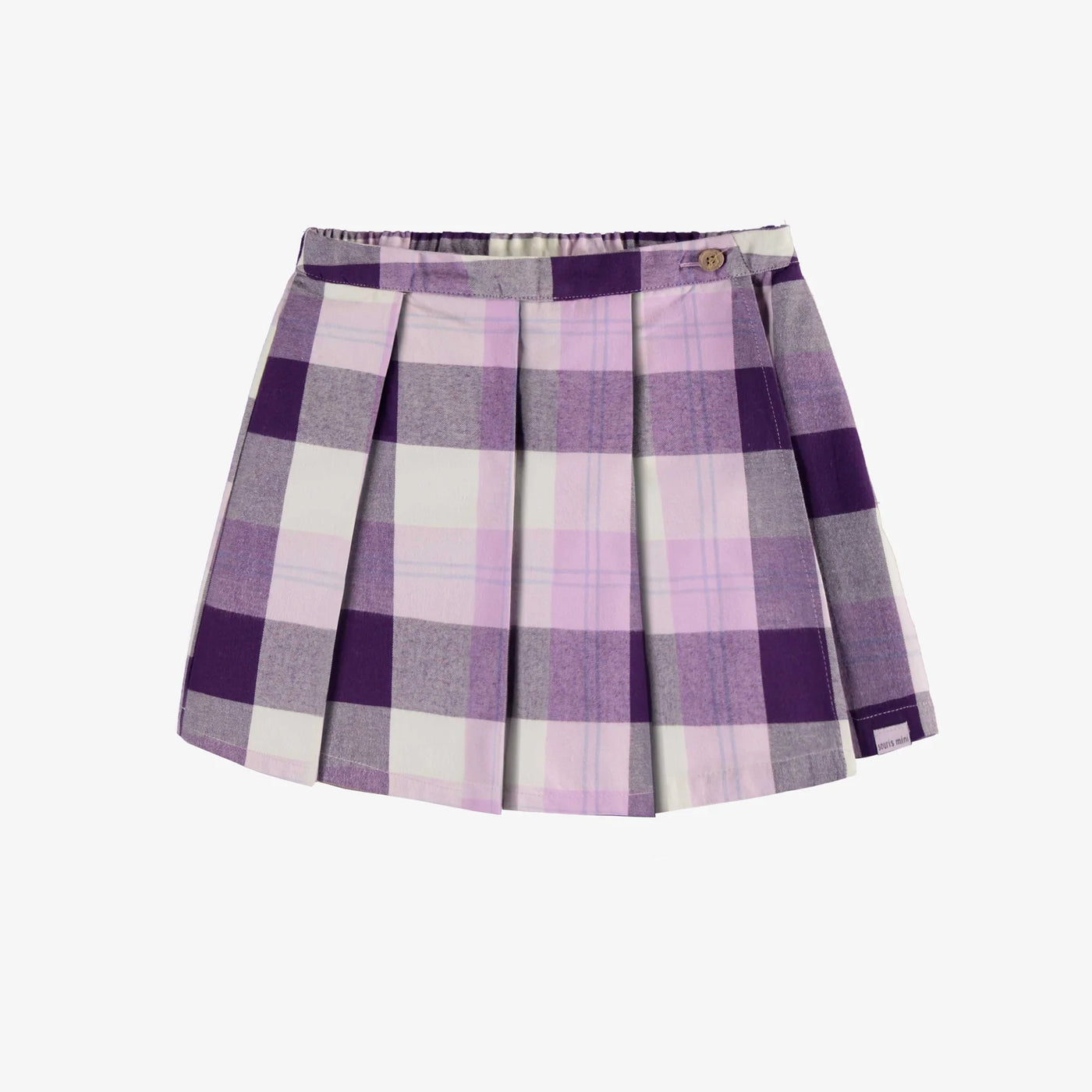 Souris Mini - Purple Pleated Skort in Flannel