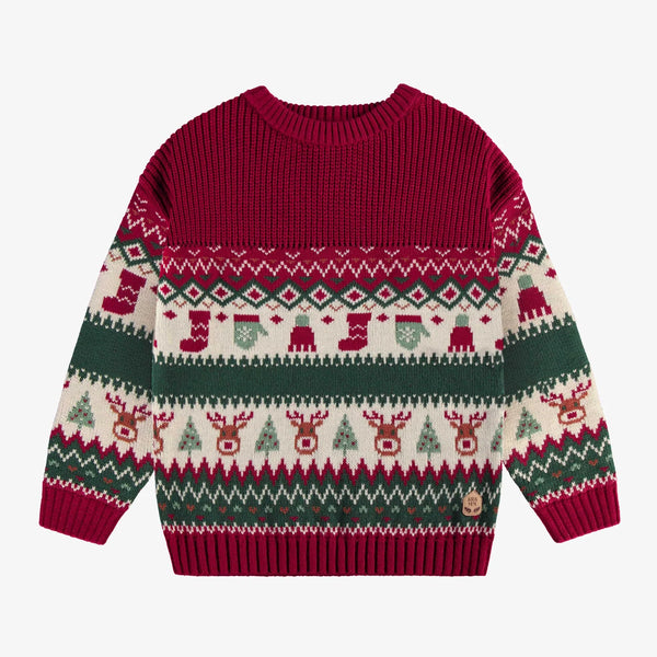 Souris Mini - Knit Sweater with Holiday All-Over Print