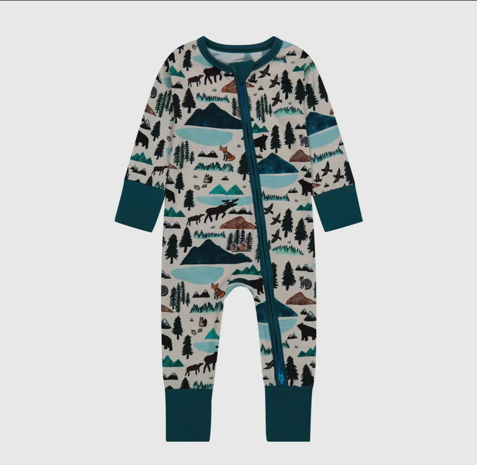 Bird & Bean - Baby Bamboo Pajamas - Into the Wild