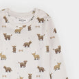 Petit Lem - Pj Set Highland Cow Print on Crème LunaKnit