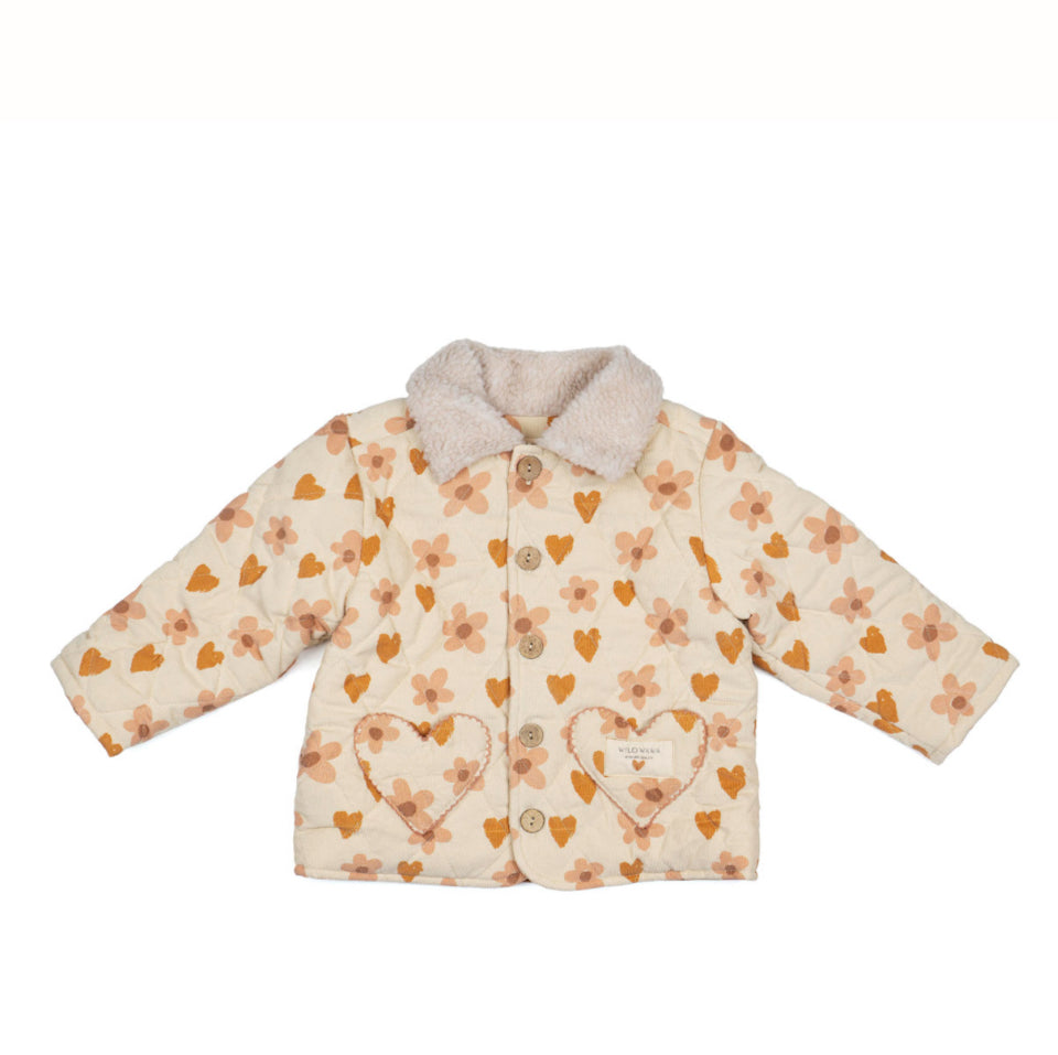 Wild Wawa - Quilted Jacket in Desert Rose Hearts