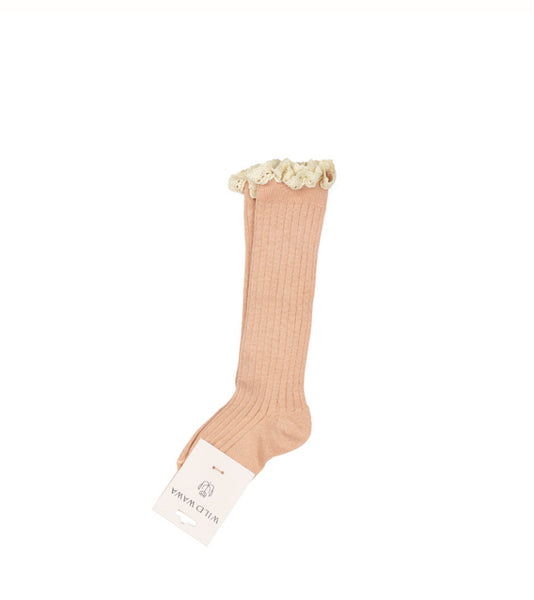Wild Wawa - Knee High Socks in Dusty Pink