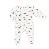 Coccoli - Dino on Cream Zipper Footie