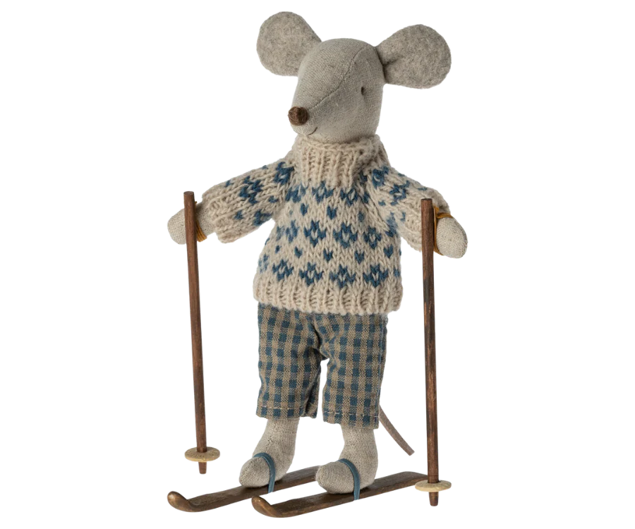 Maileg - Winter Mouse, with Ski Set, Dad