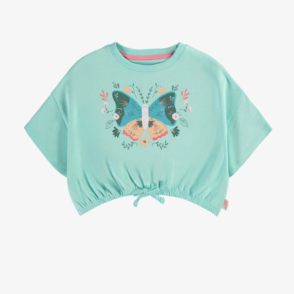 Souris Mini - Blue Butterfly Cropped Shirt