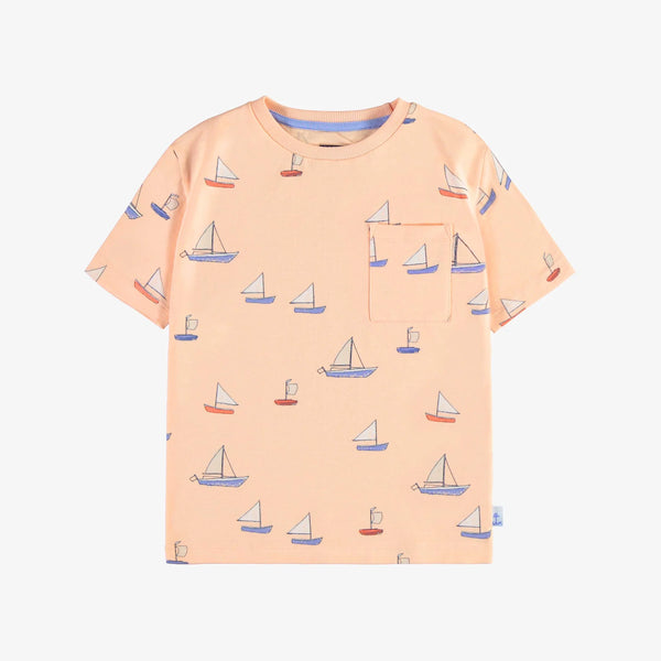 Souris Mini - Orange Sailboat Short Sleeve Shirts