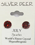 Silver Deer Crystal -Crystal Birthstone Earring