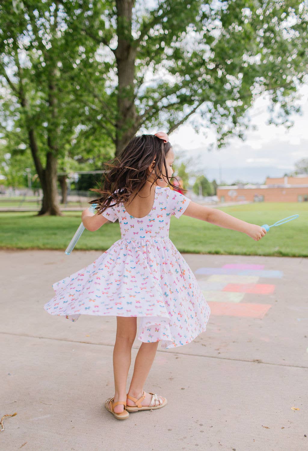 Ollie Jay - Classic Twirl Dress in Butterfly Rainbow