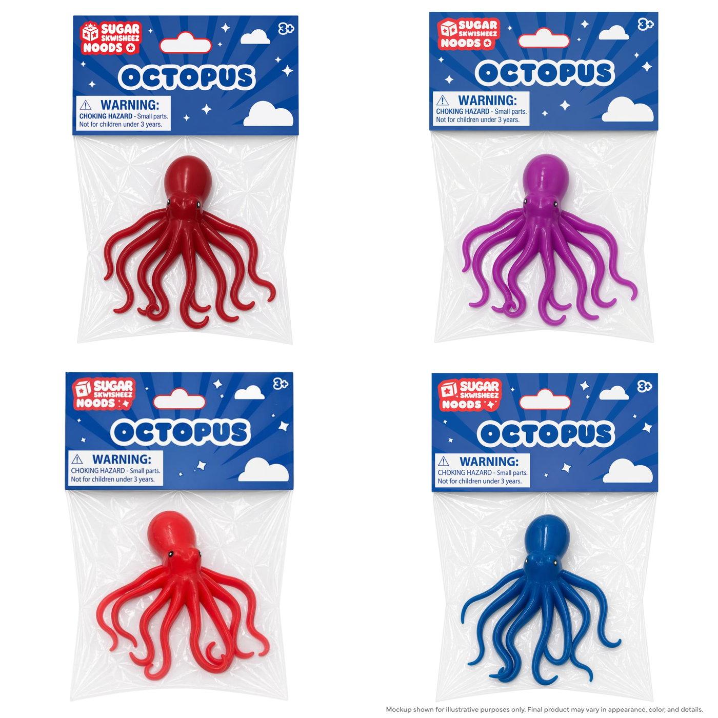 Toysmith - Sugar Skwisheez Noods Octopus (squishy)