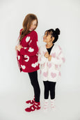 Mila & Rose - Coconut/Light Pink Heart Cozy Cardigan