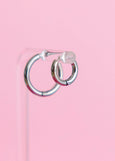 Pierced Co - Silver Huggies Earrings