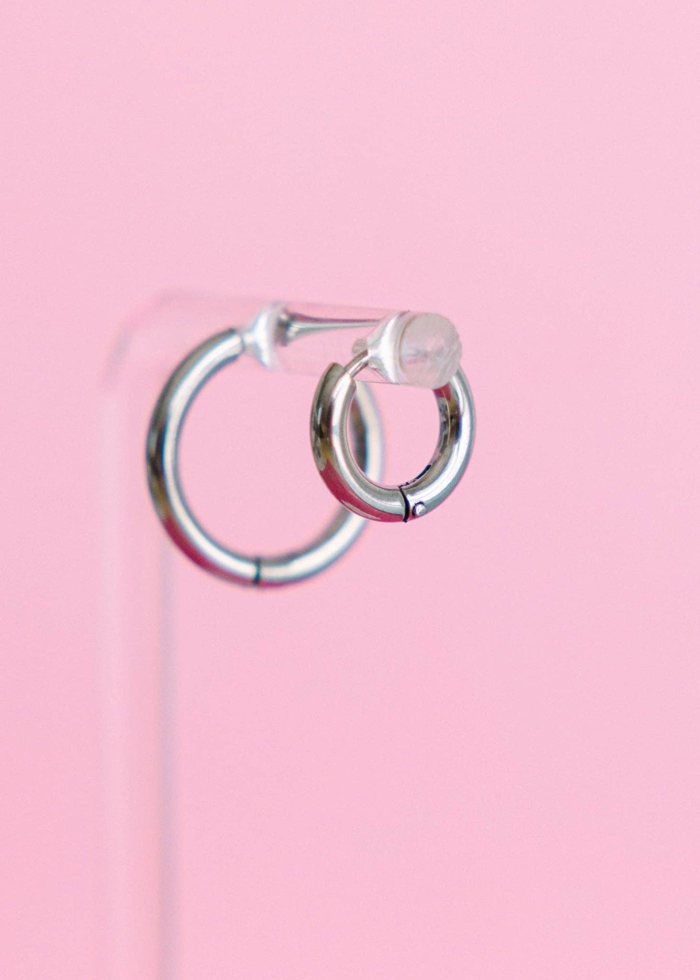 Pierced Co - Silver Huggies Earrings